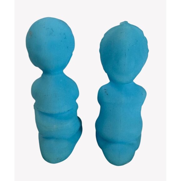 Vintage Fenton Praying Kneeling Children Satin Blue Boy Girl 4" With Sticker - Picture 4 of 7